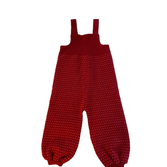 Baby Unbranded Red Knitted Overalls 12M - Picture 2 of 5